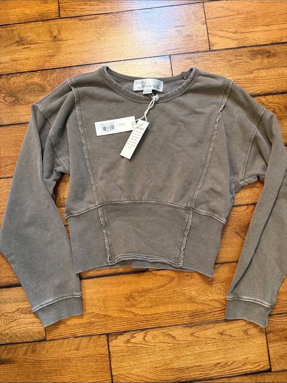 Vintage Havana Mocha Cropped Crewneck Sweater